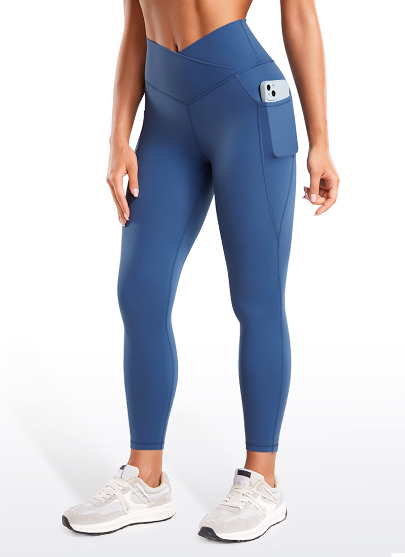 CRZ YOGA Butterluxe Womens Crossover Waist Leggings with Pockets 25