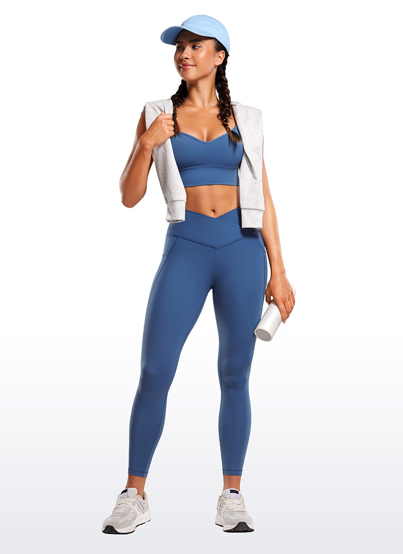 CRZ YOGA Butterluxe Womens Crossover Waist Leggings with Pockets 25