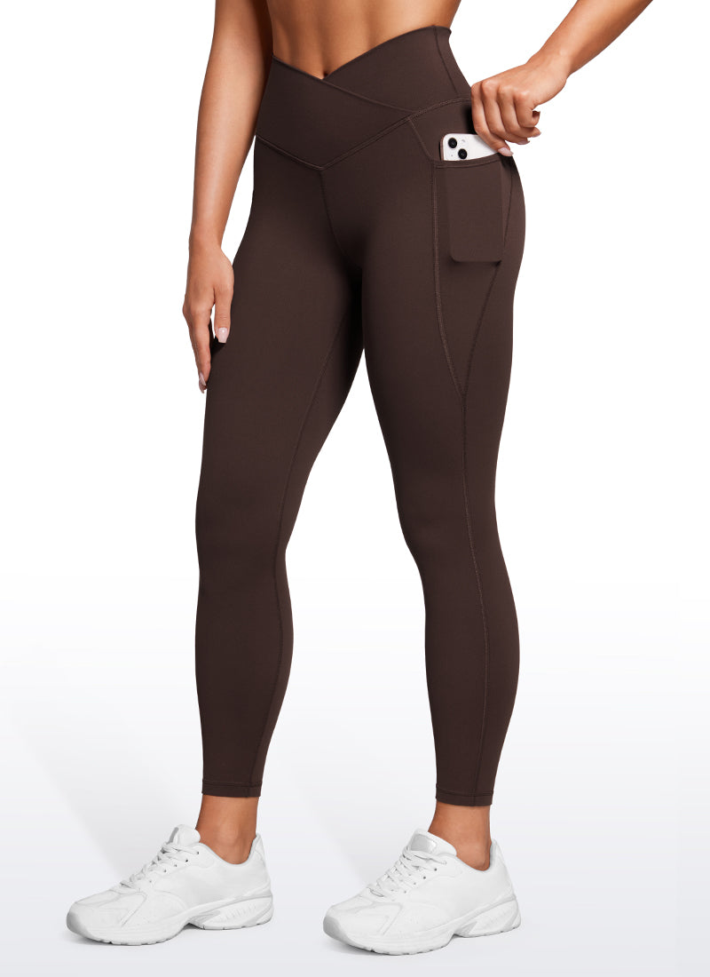 CRZ YOGA Butterluxe Womens Crossover Waist Leggings with Pockets 25