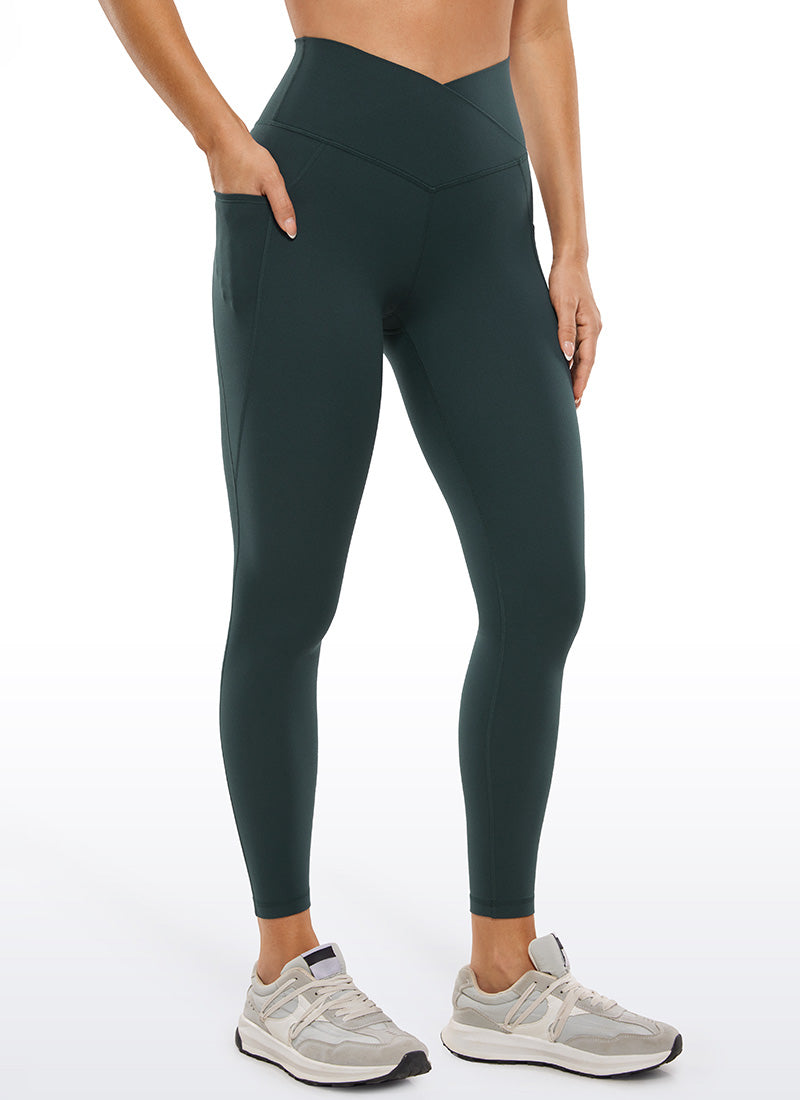 CRZ YOGA Butterluxe Womens Crossover Waist Leggings with Pockets 25
