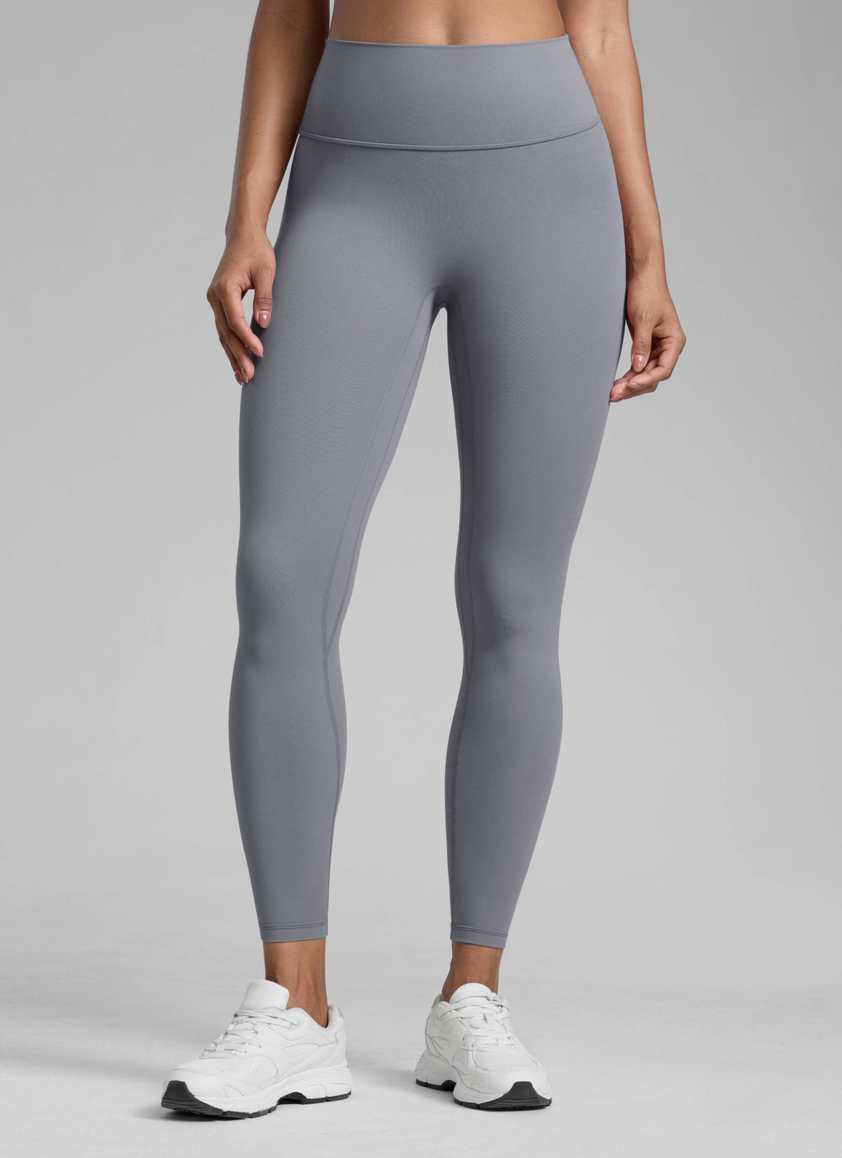 CRZ YOGA Women Butterlift High Rise Scrunch Butt Legging No Front Seam Solar Grey @model_info:Barbara