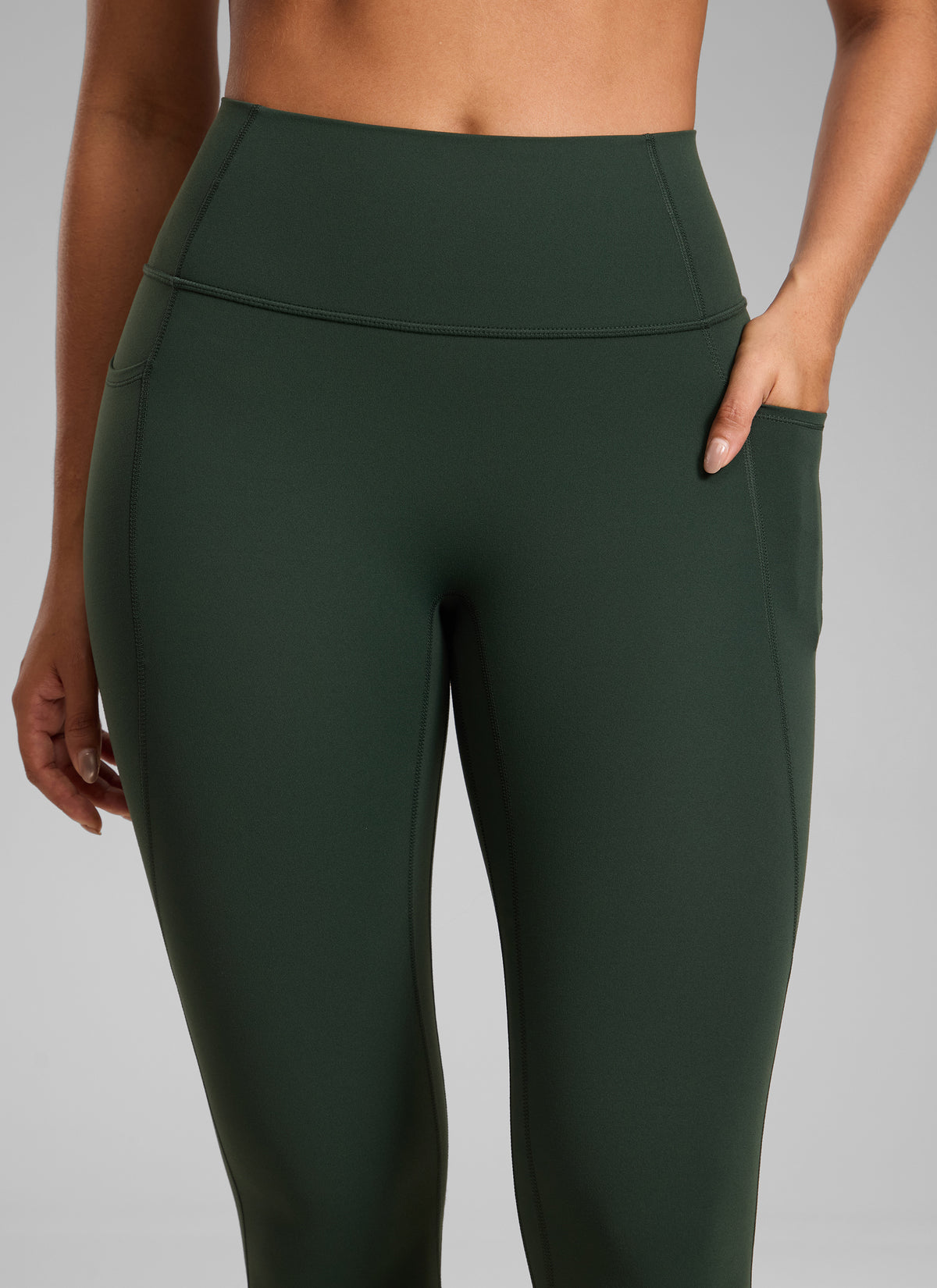 CRZ YOGA Women's Butterlift High Rise No Front Seam Pocket Legging Legend Green @model_info:C