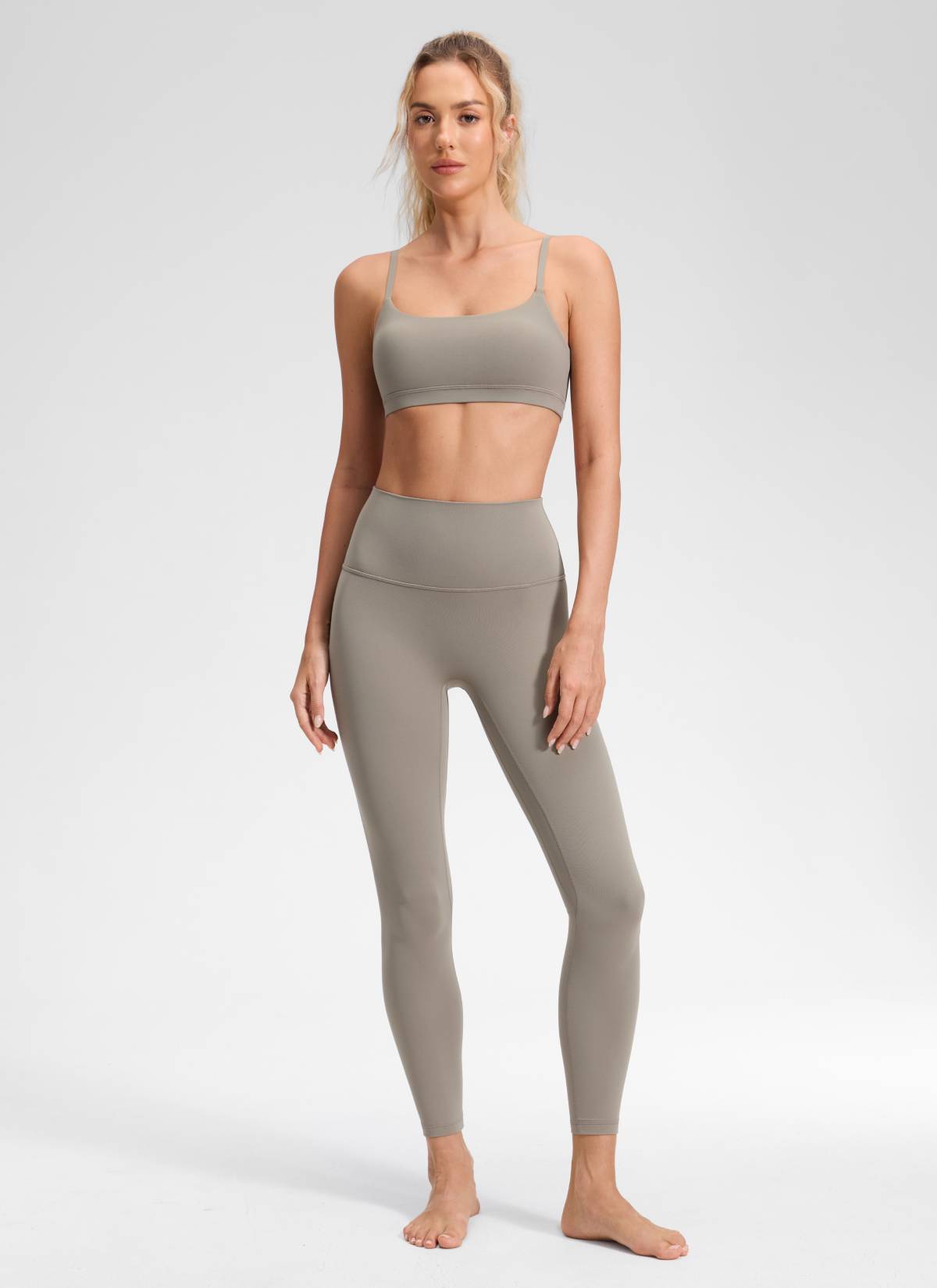 CRZ YOGA Women's Butterluxe Yoga High Rise No Front Seam Legging 25'' Warm Ash Grey