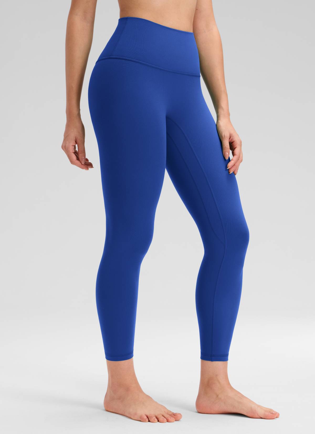 CRZ YOGA Women's Butterluxe Yoga High Rise No Front Seam Legging 25'' Waves Blue @model_info:Bruna