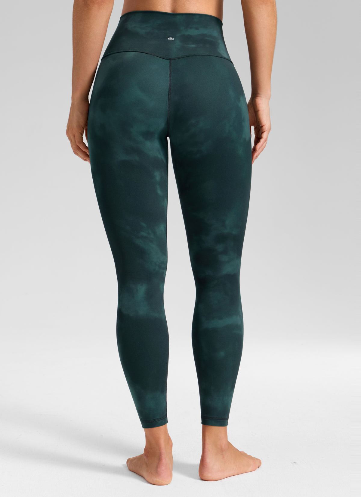 CRZ YOGA Women's Butterluxe Yoga High Rise No Front Seam Legging 25'' Emerald Green Tie-Dye Flowers @model_info:A