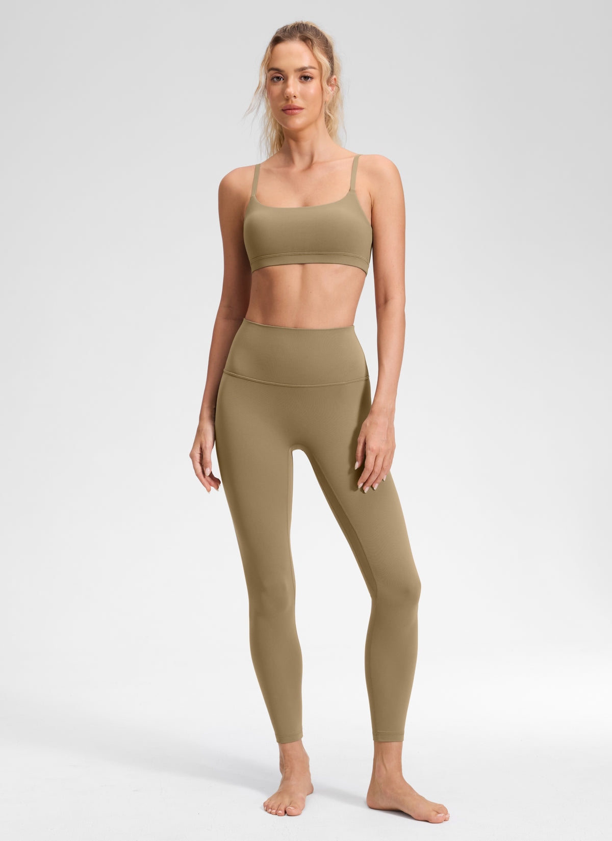CRZ YOGA Women's Butterluxe Yoga High Rise No Front Seam Legging 25'' Soul Brown @model_info:Anna