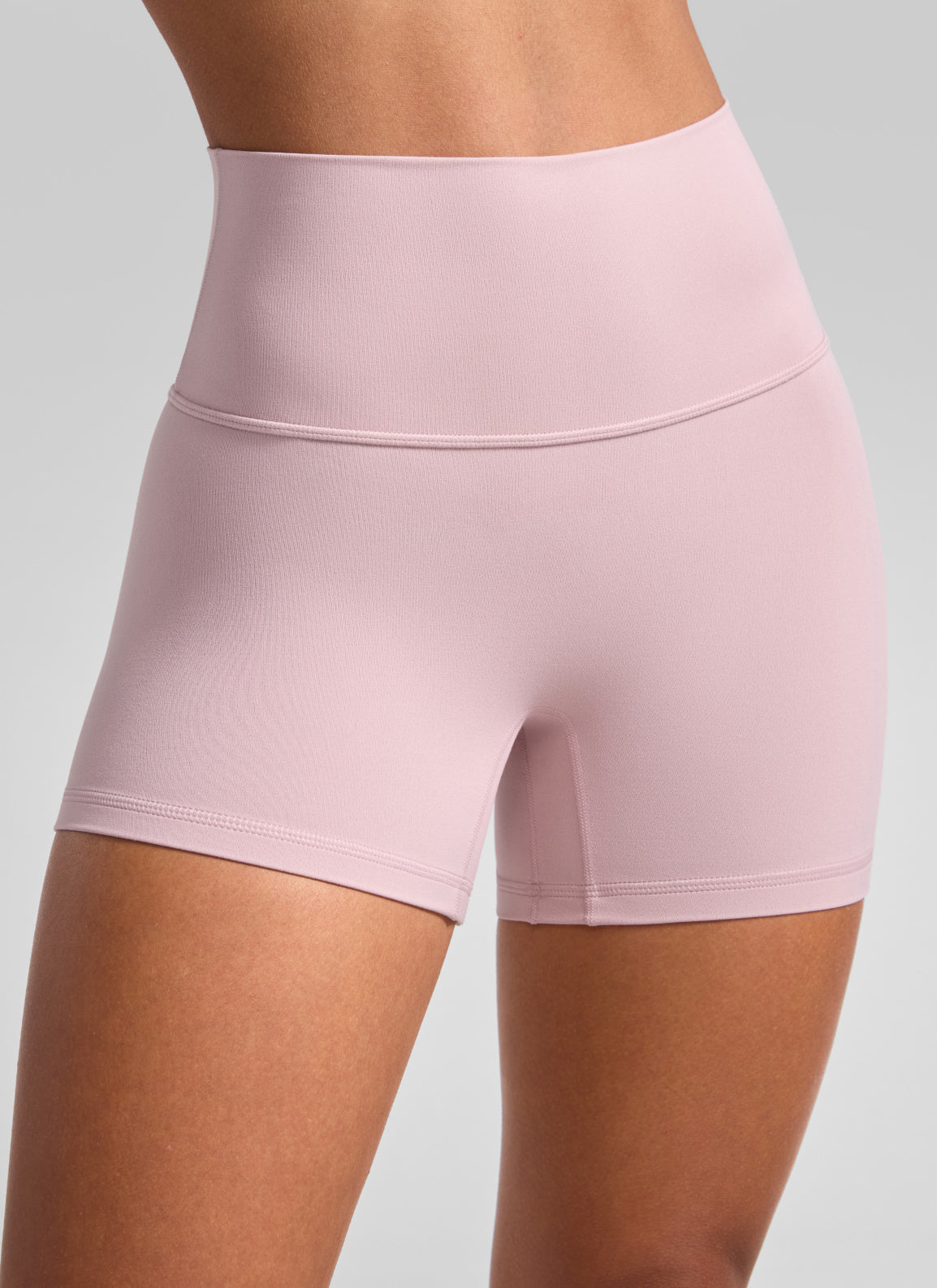 CRZ YOGA Women's Butterluxe Yoga High Rise No Front Seam Shorts 4'' Pink Haze