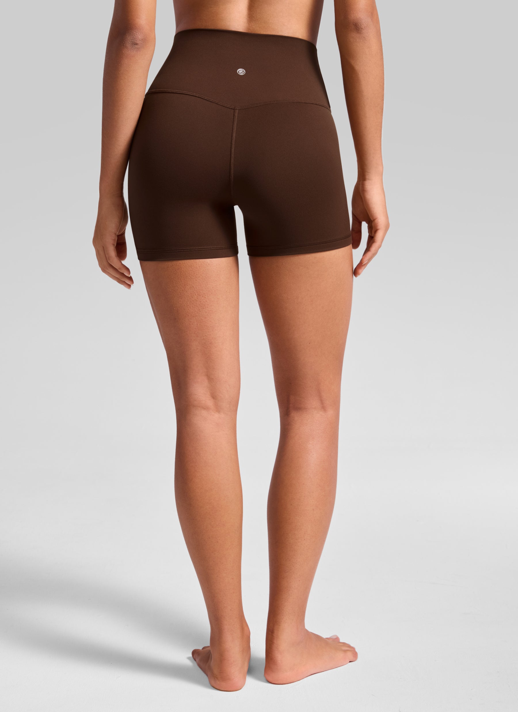 CRZ YOGA Women's Butterluxe Yoga High Rise No Front Seam Shorts 4'' Lava Brown