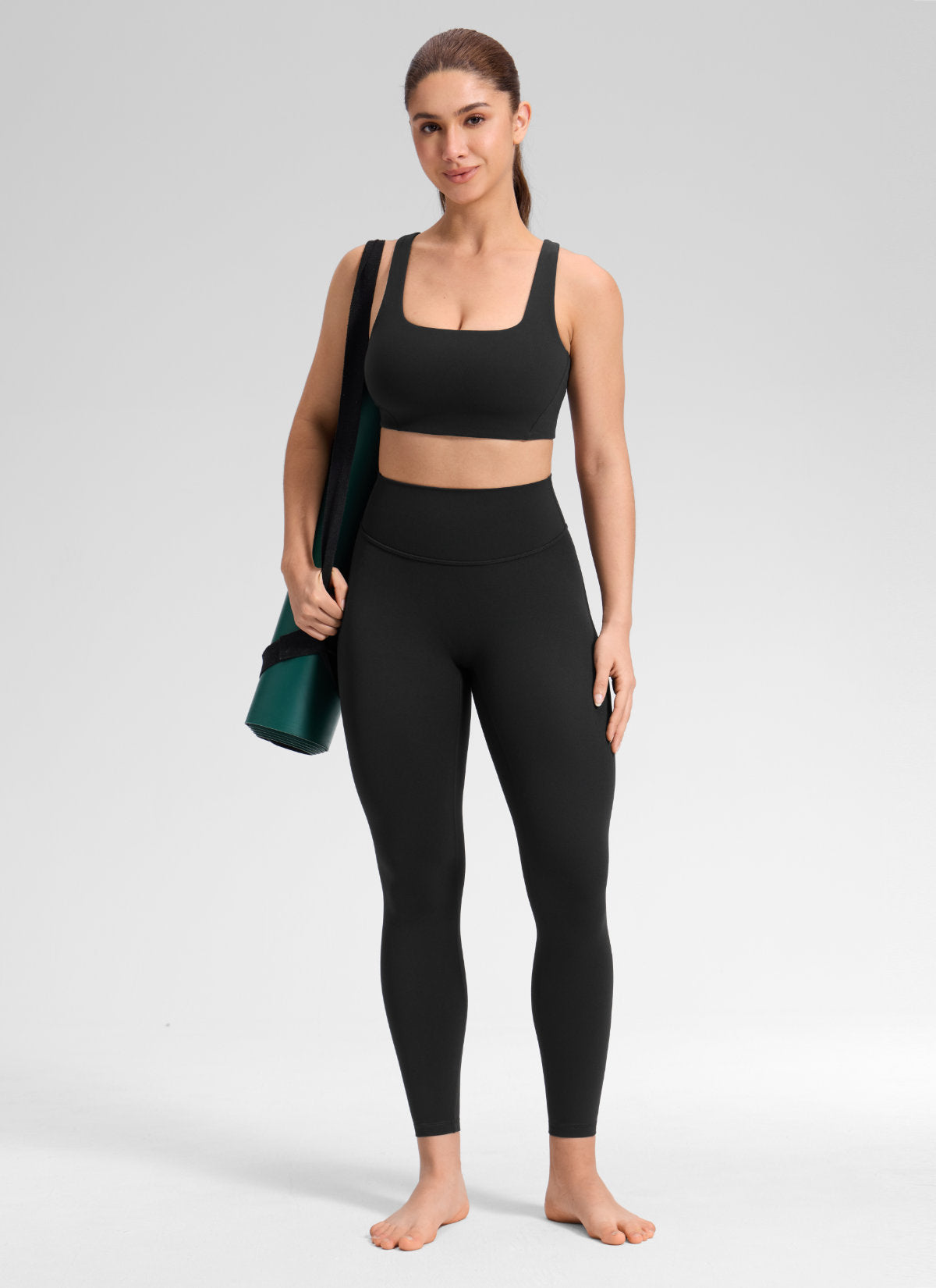 CRZ YOGA Softretch Secretsculpt™ Minor High Rise Front Seam Legging Black @model_info:Mavi