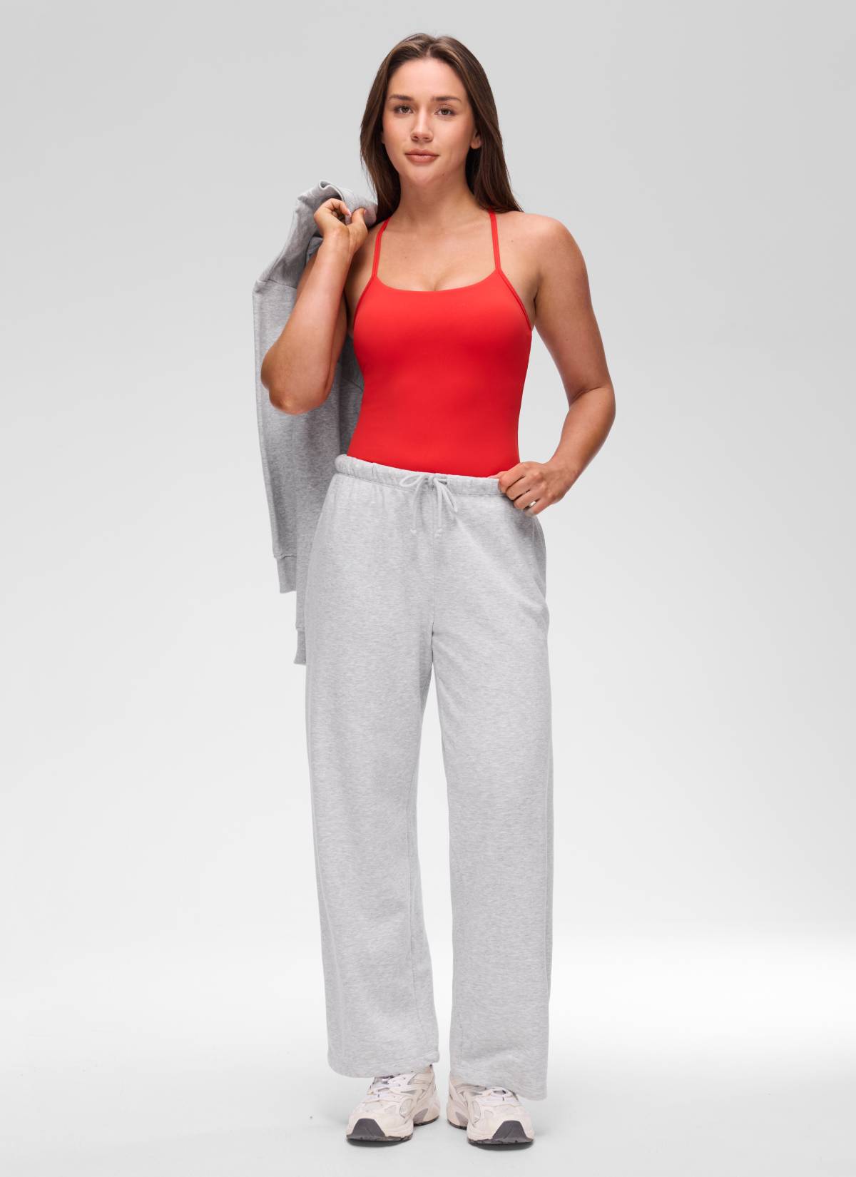 CRZ YOGA Women's Yoga Slim Fit Butterluxe Built-in Bra Tank Y Back Deep Red @model_info:Brooklyn