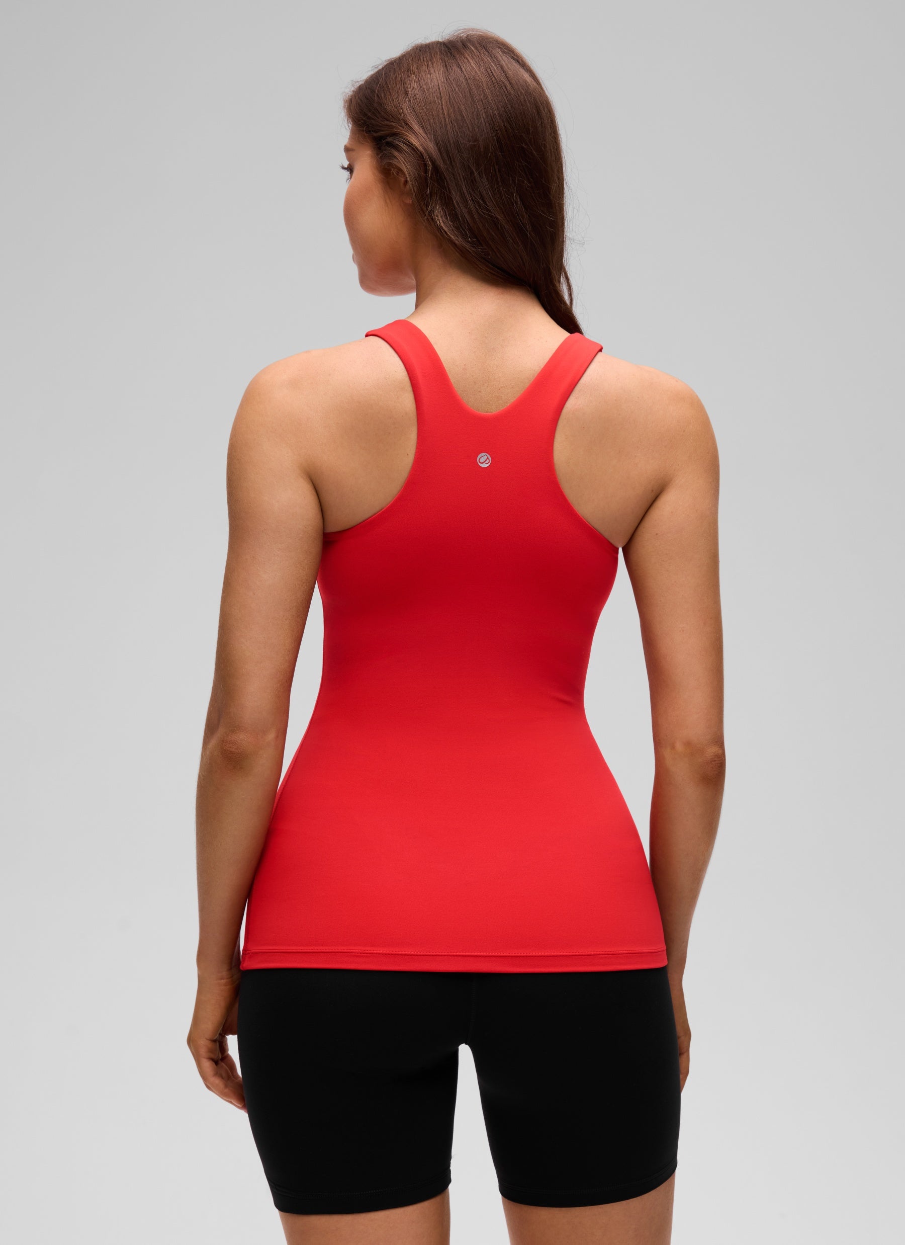 CRZ YOGA Women's Yoga Slim Fit Top Butterluxe Tank Racerback High Neck Deep Red