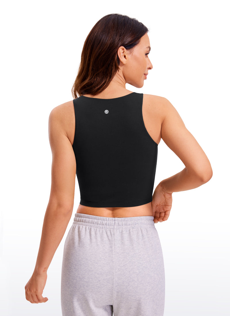 CRZ YOGA Women's Yoga Tight Fit ButterluxeTank Tops Racerback Cropped Black