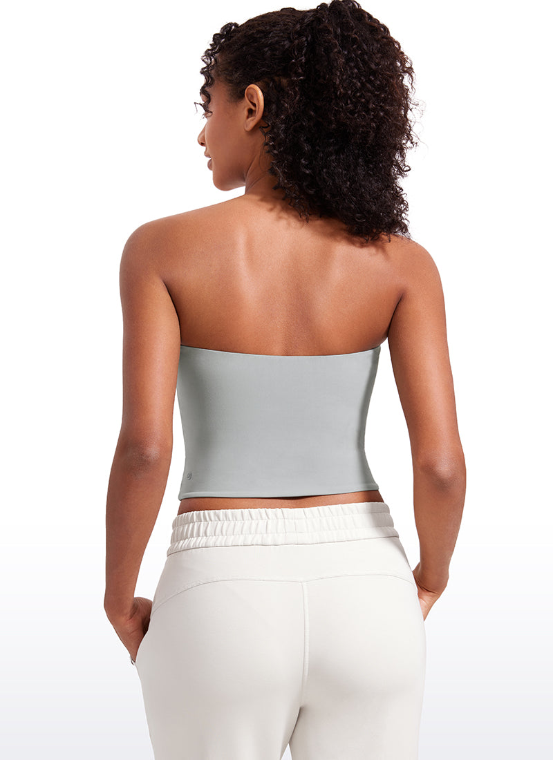 CRZ YOGA Women's Casual Butterluxe Tight Fit Strapless Tops Sterling