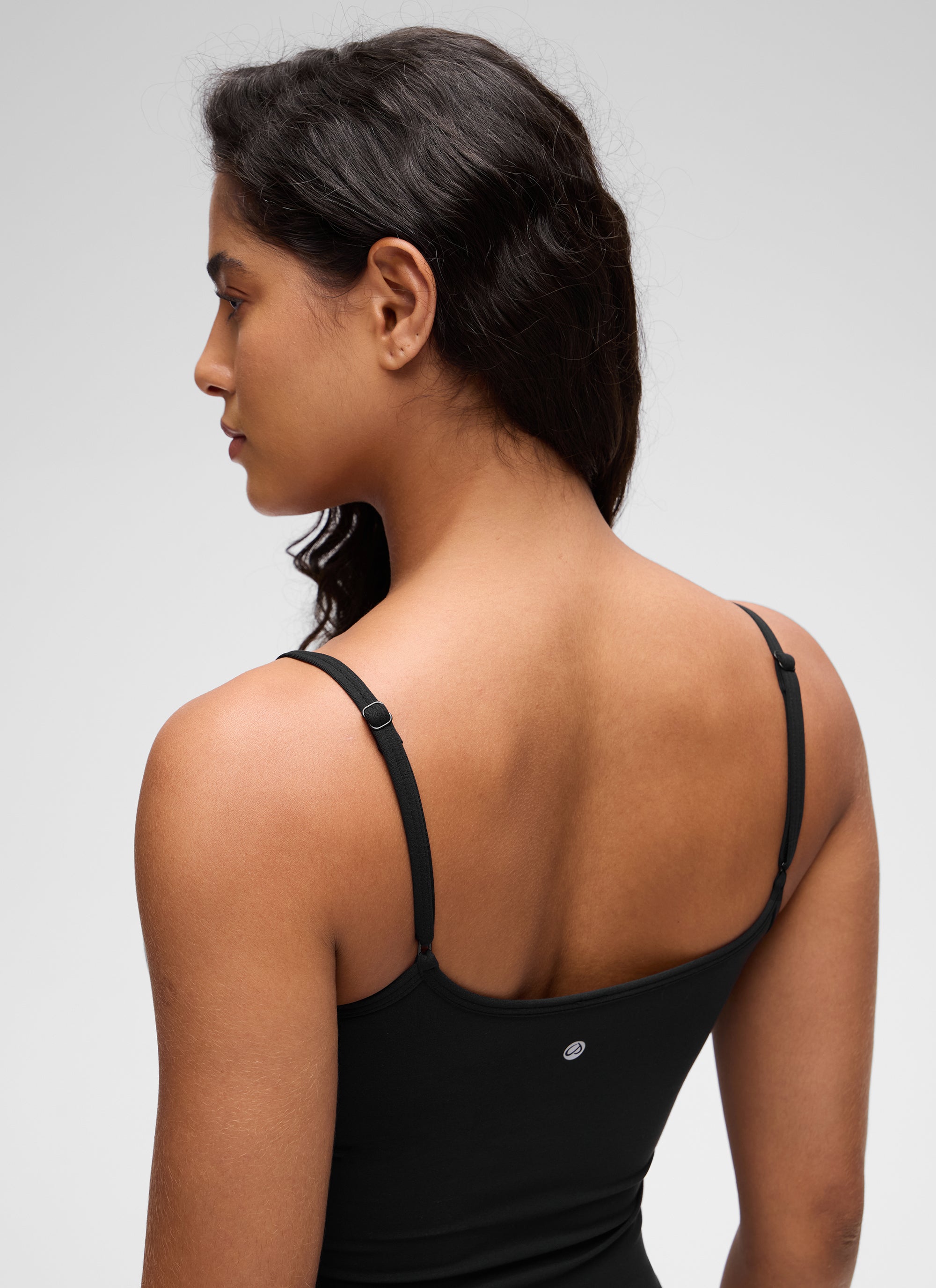 CRZ YOGA Women's Butterluxe Casual Scoop Neck U Back Double Lined Tank Black @model_info:Carol