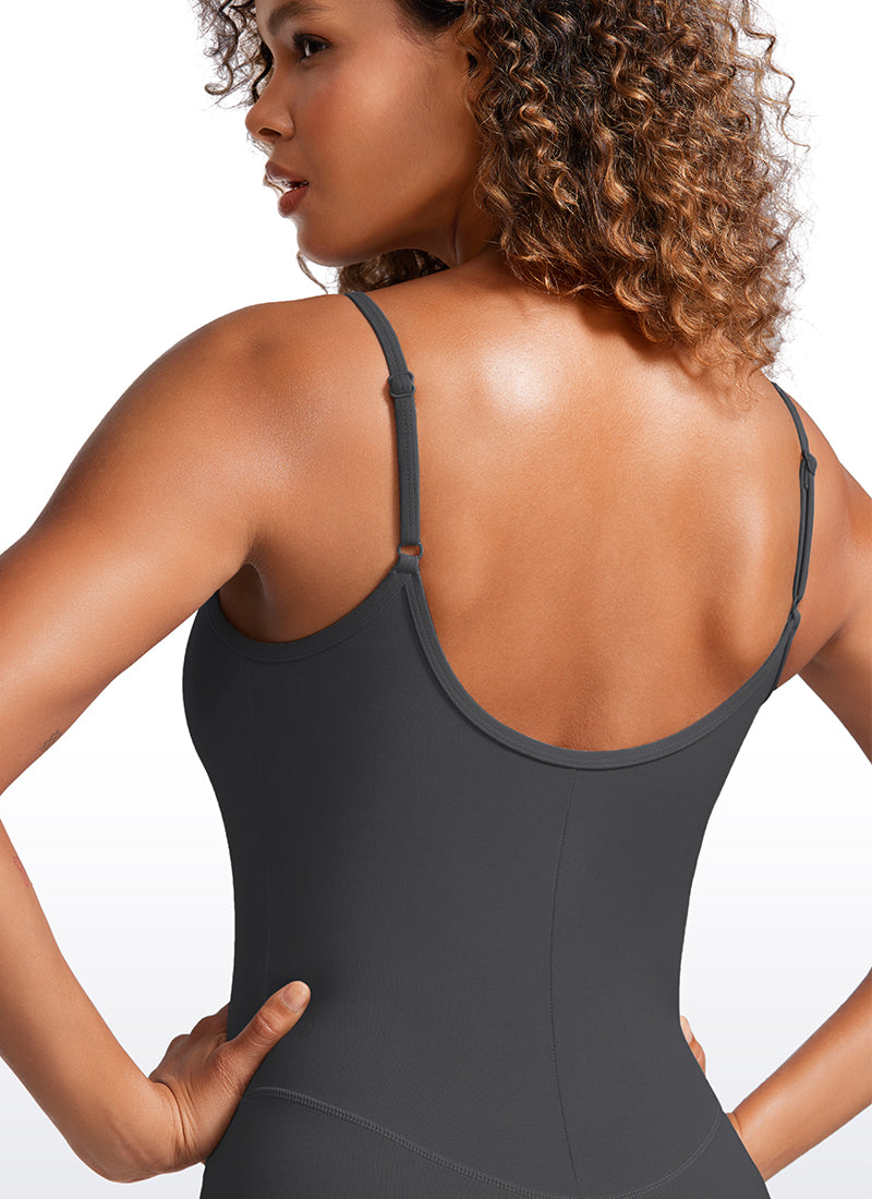 CRZ YOGA Women's Yoga Tight Fit Jumpsuits Build-in Bra Bodysuits Mysterious Grey @model_info:GI