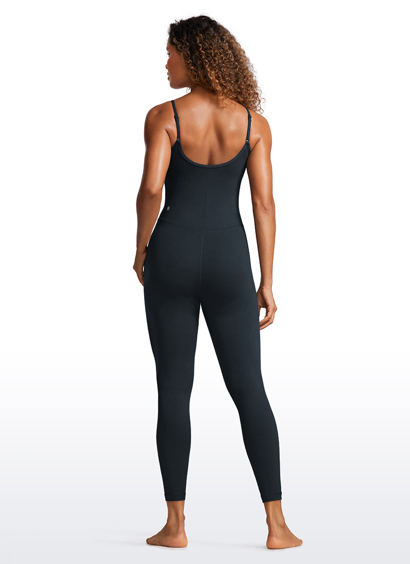 CRZ YOGA Women's Yoga Tight Fit Jumpsuits Build-in Bra Bodysuits True Navy @model_info:GI