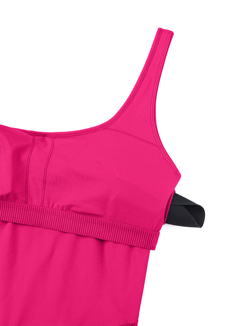 CRZ YOGA Women's Yoga Tight Fit Romper Shorts Bodysuit Jumpsuits Granita Pink