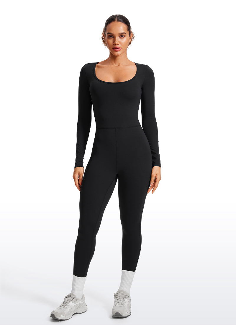 CRZ YOGA Women's Casual Yoga Scoop Neck Long Sleeve Jumpsuits  25