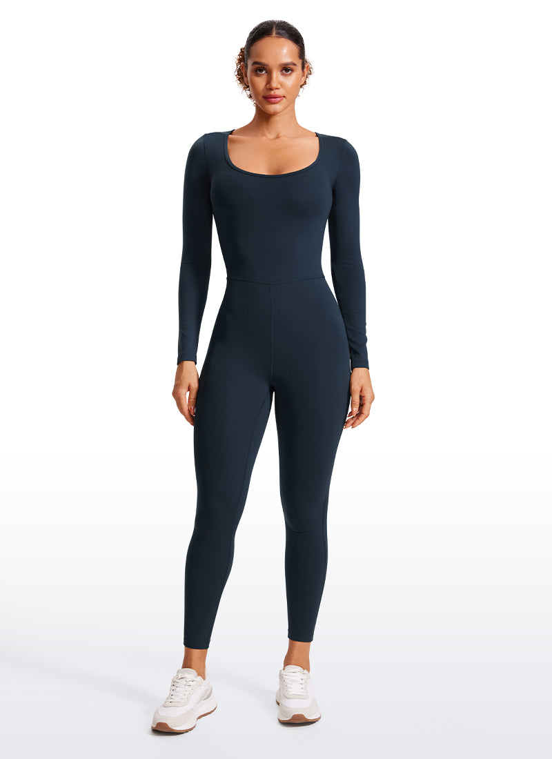 CRZ YOGA Women's Casual Yoga Scoop Neck Long Sleeve Jumpsuits  25