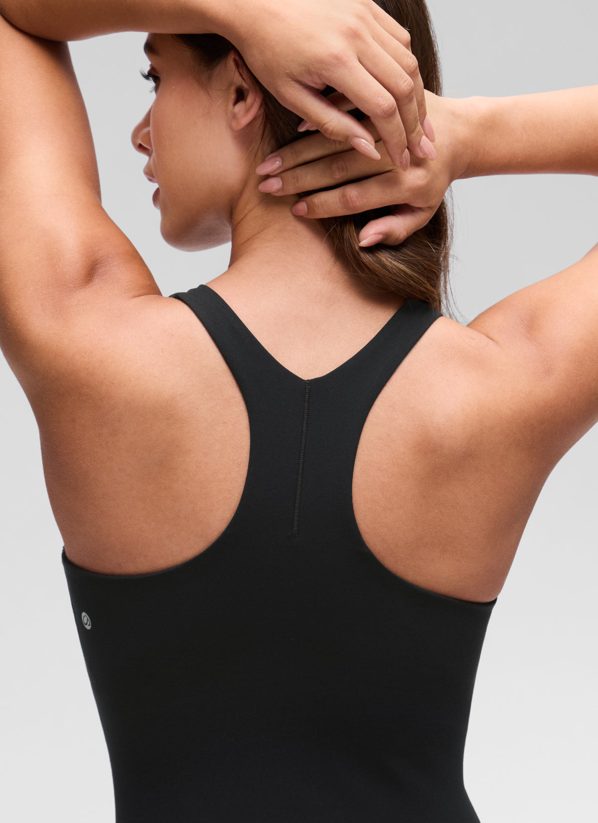 CRZ YOGA Women's Butterluxe Casual High Neck Racerback Mini Dress Black