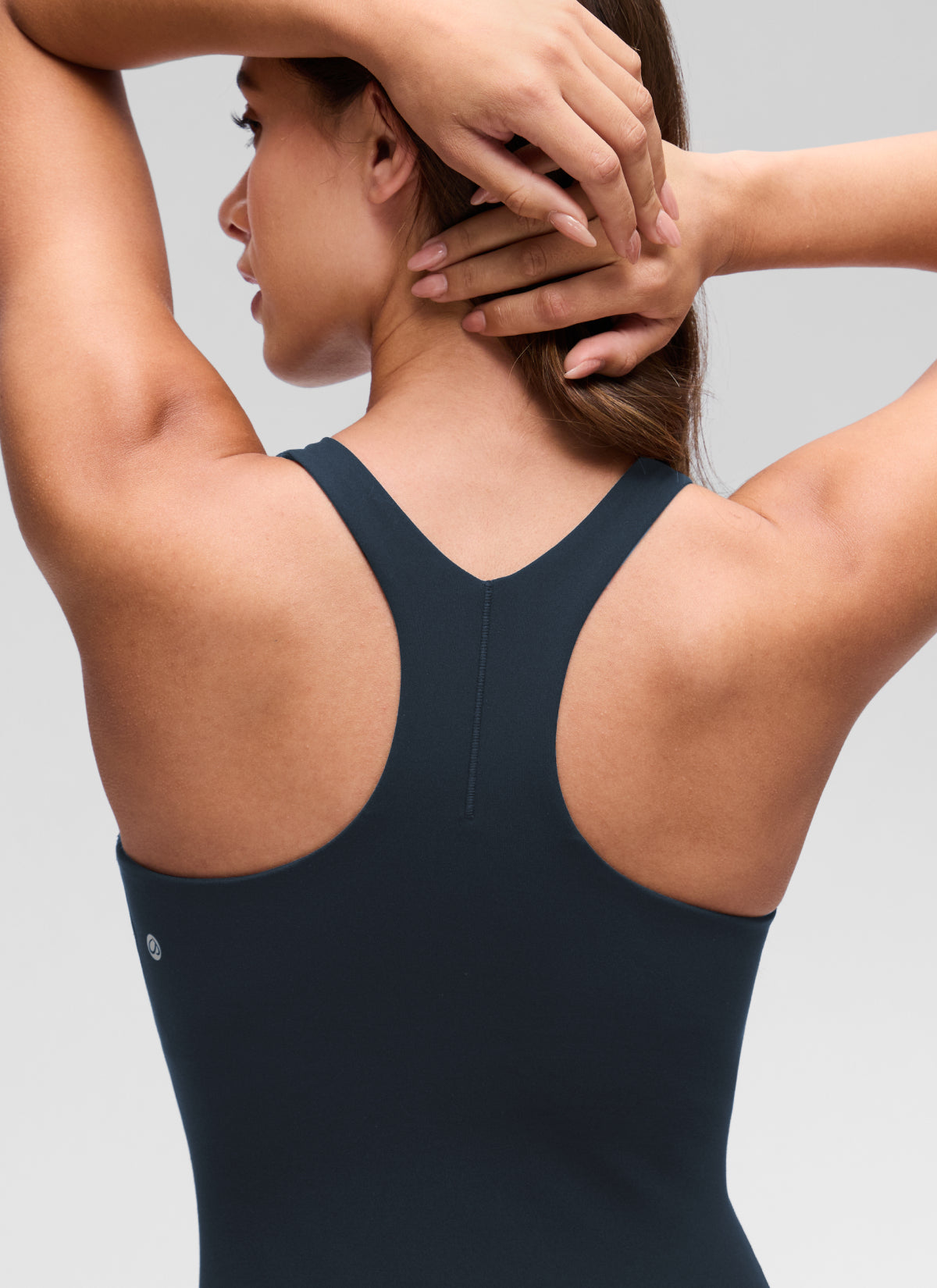 CRZ YOGA Women's Butterluxe Casual High Neck Racerback Mini Dress True Navy