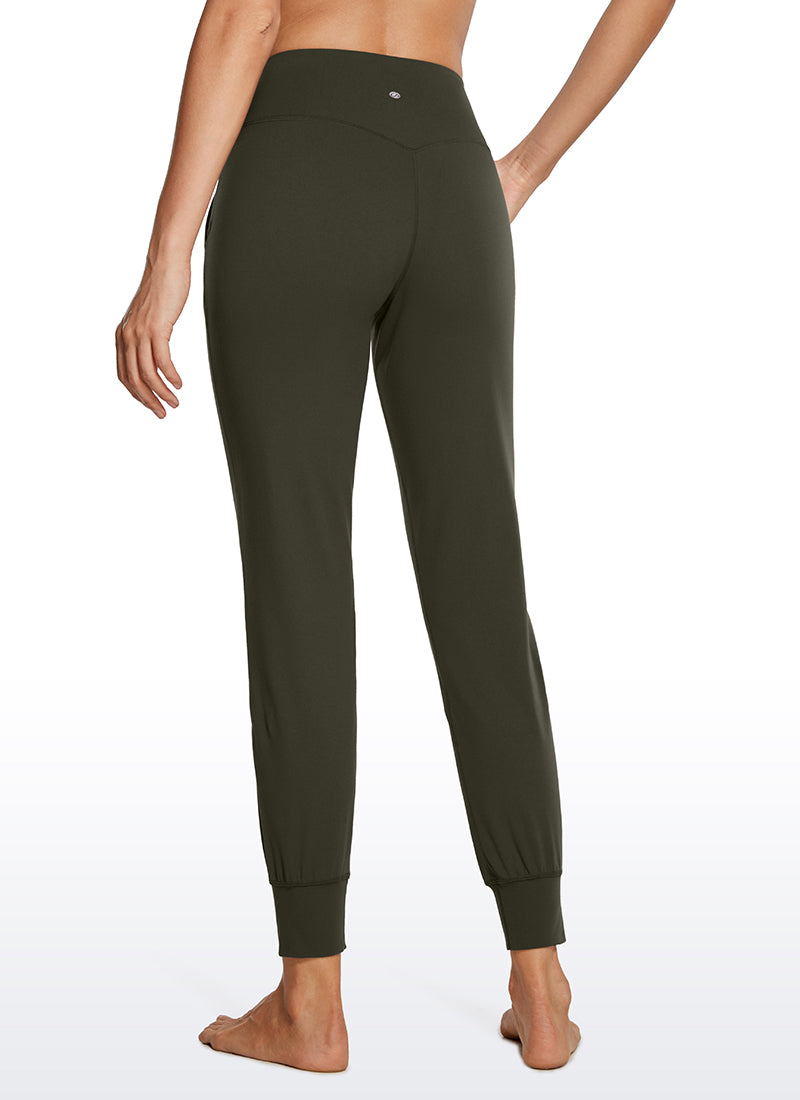 CRZ YOGA Women's Butterluxe High Rise Joggers Pants with Pockets 27'' Taupe