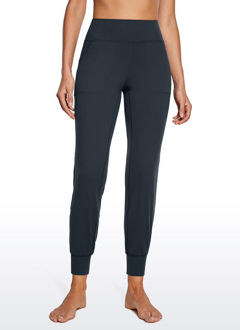 CRZ YOGA Women's Butterluxe High Rise Joggers Pants with Pockets 27'' Taupe