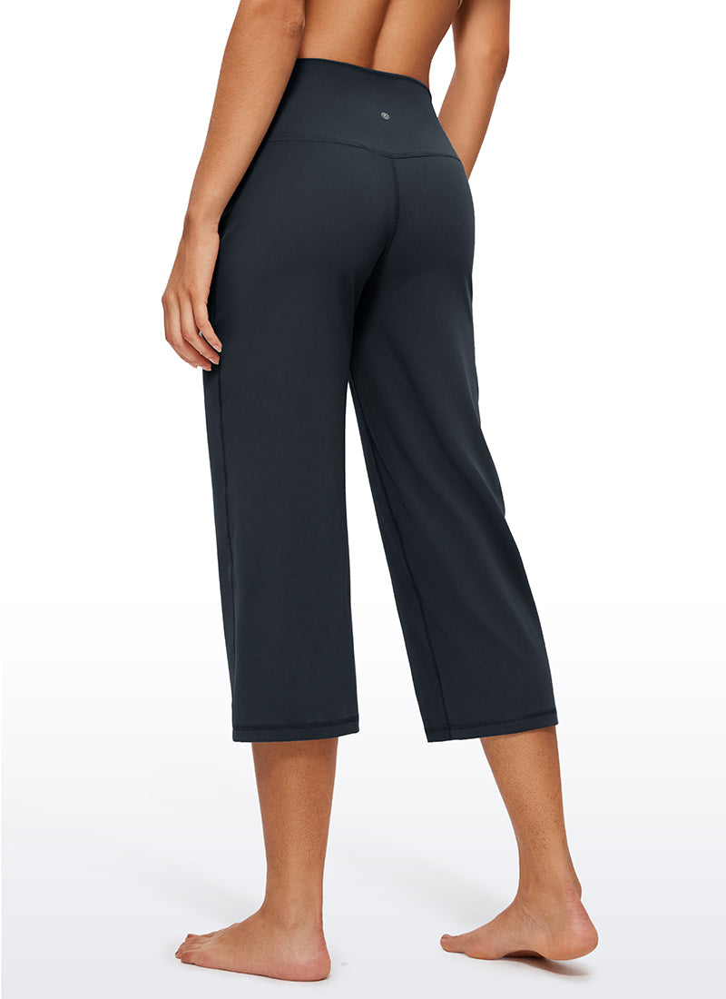 CRZ YOGA Women's Butterluxe High Rise Wide Leg Pants with Pockets 23'' True Navy