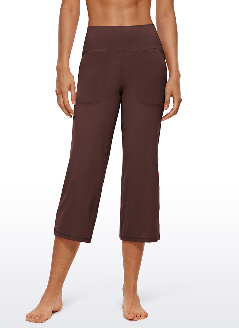 CRZ YOGA Women's Butterluxe High Rise Wide Leg Pants with Pockets 23'' Taupe