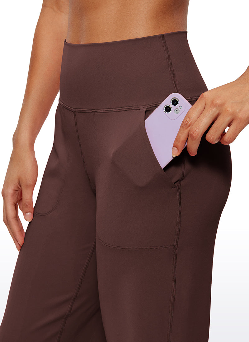 CRZ YOGA Women's Butterluxe High Rise Wide Leg Pants with Pockets 23'' Taupe