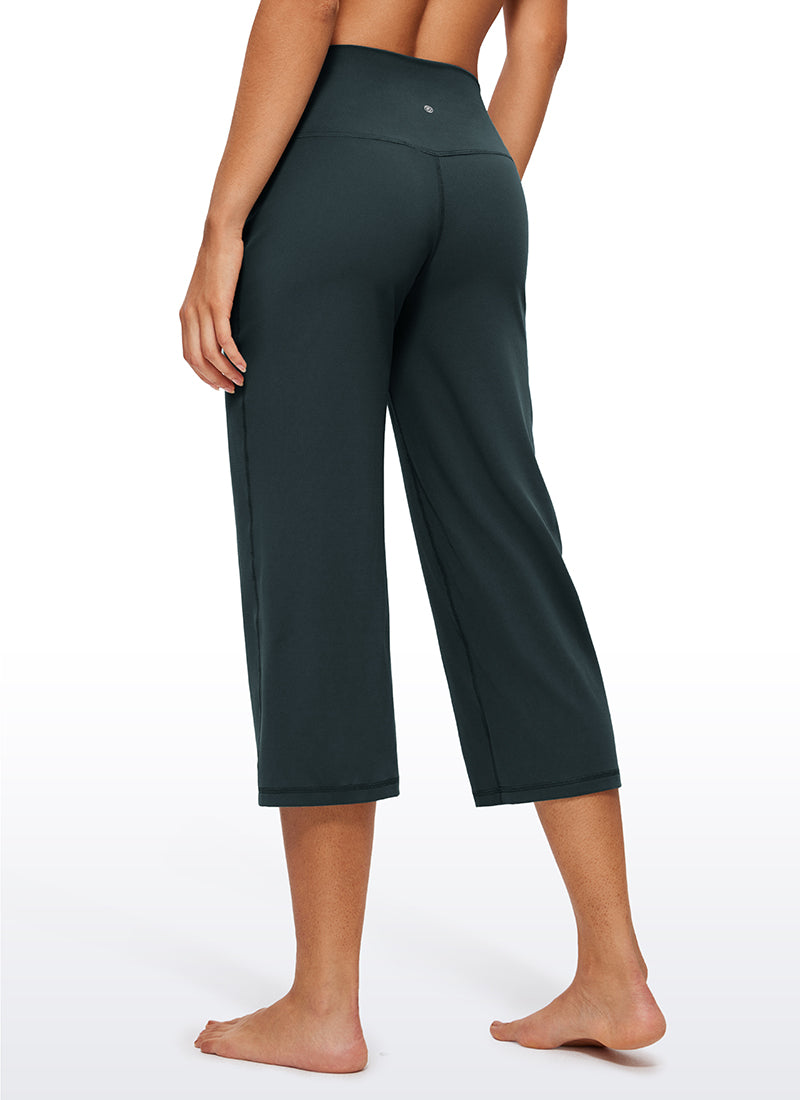 CRZ YOGA Women's Butterluxe High Rise Wide Leg Pants with Pockets 23'' Forest Dark Green
