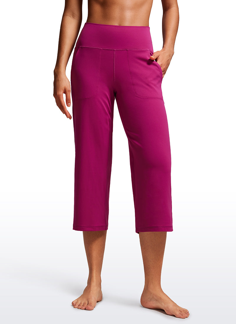 CRZ YOGA Women's Butterluxe High Rise Wide Leg Pants with Pockets 23'' Magenta Purple