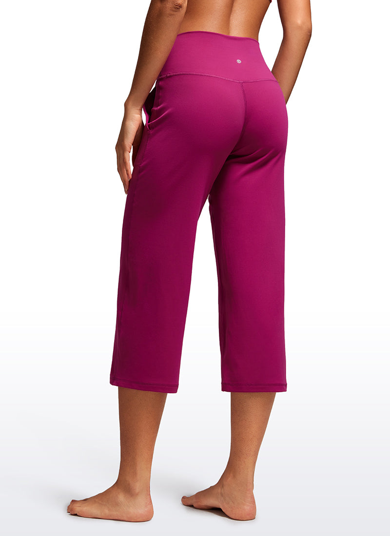 CRZ YOGA Women's Butterluxe High Rise Wide Leg Pants with Pockets 23'' Magenta Purple