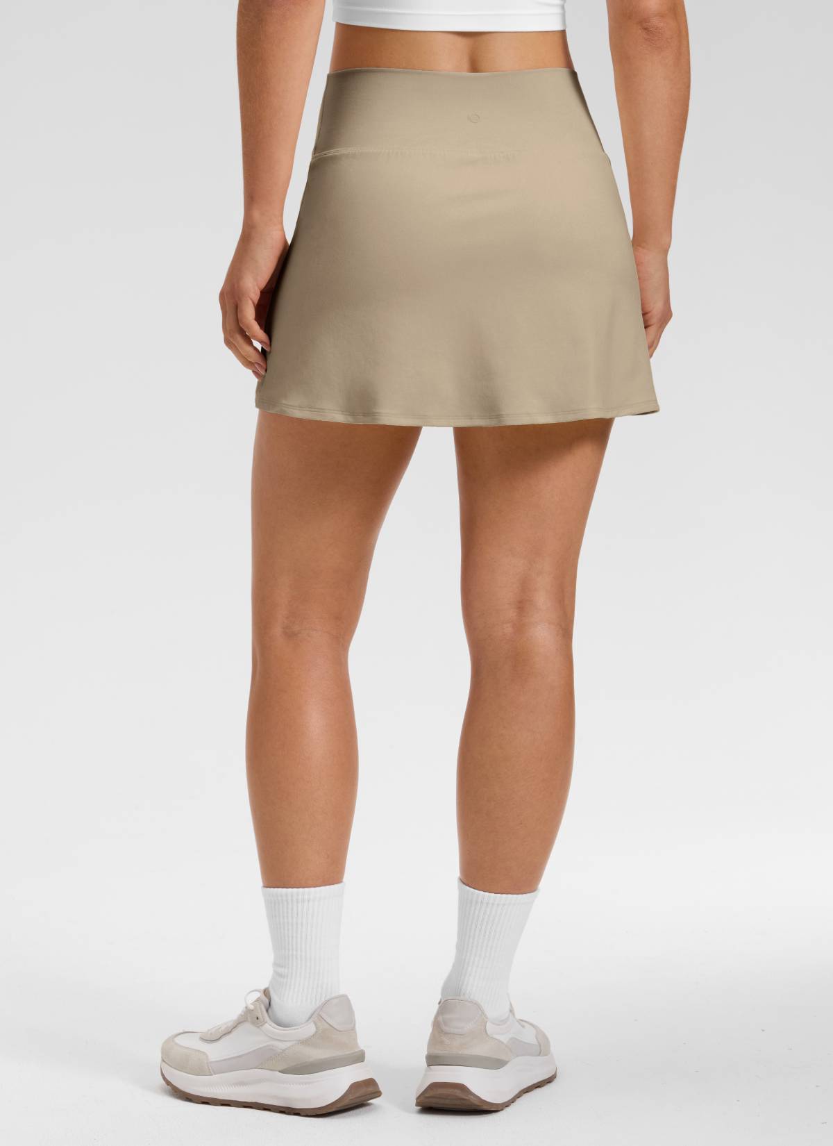 CRZ YOGA Women's Butterluxe High Rise Tennis Skirts 14.5'' with Pocket Oak @model_info:Aline