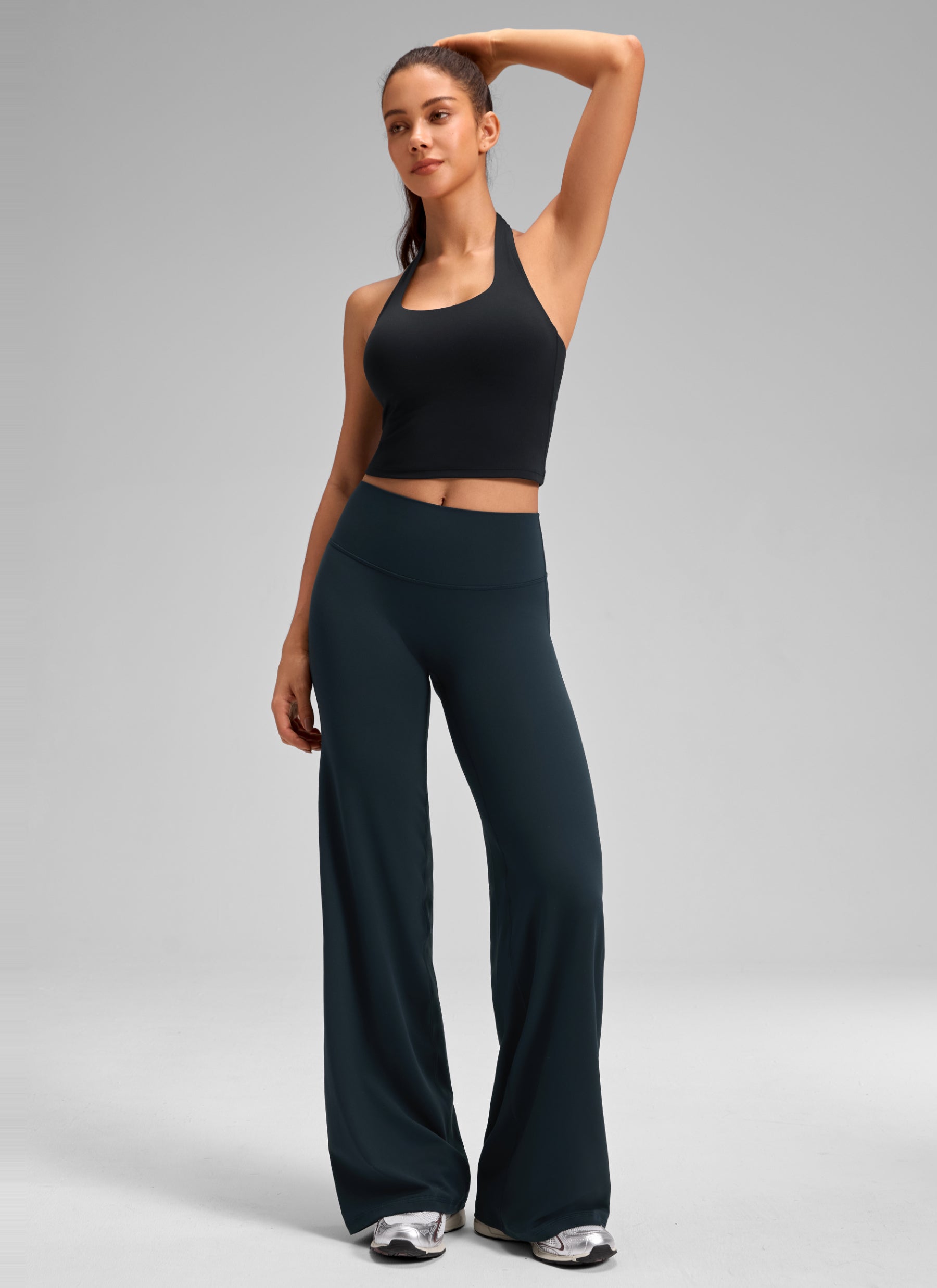 CRZ YOGA Women's Softretch Workout No Front Seam Wide Leg Pant 28