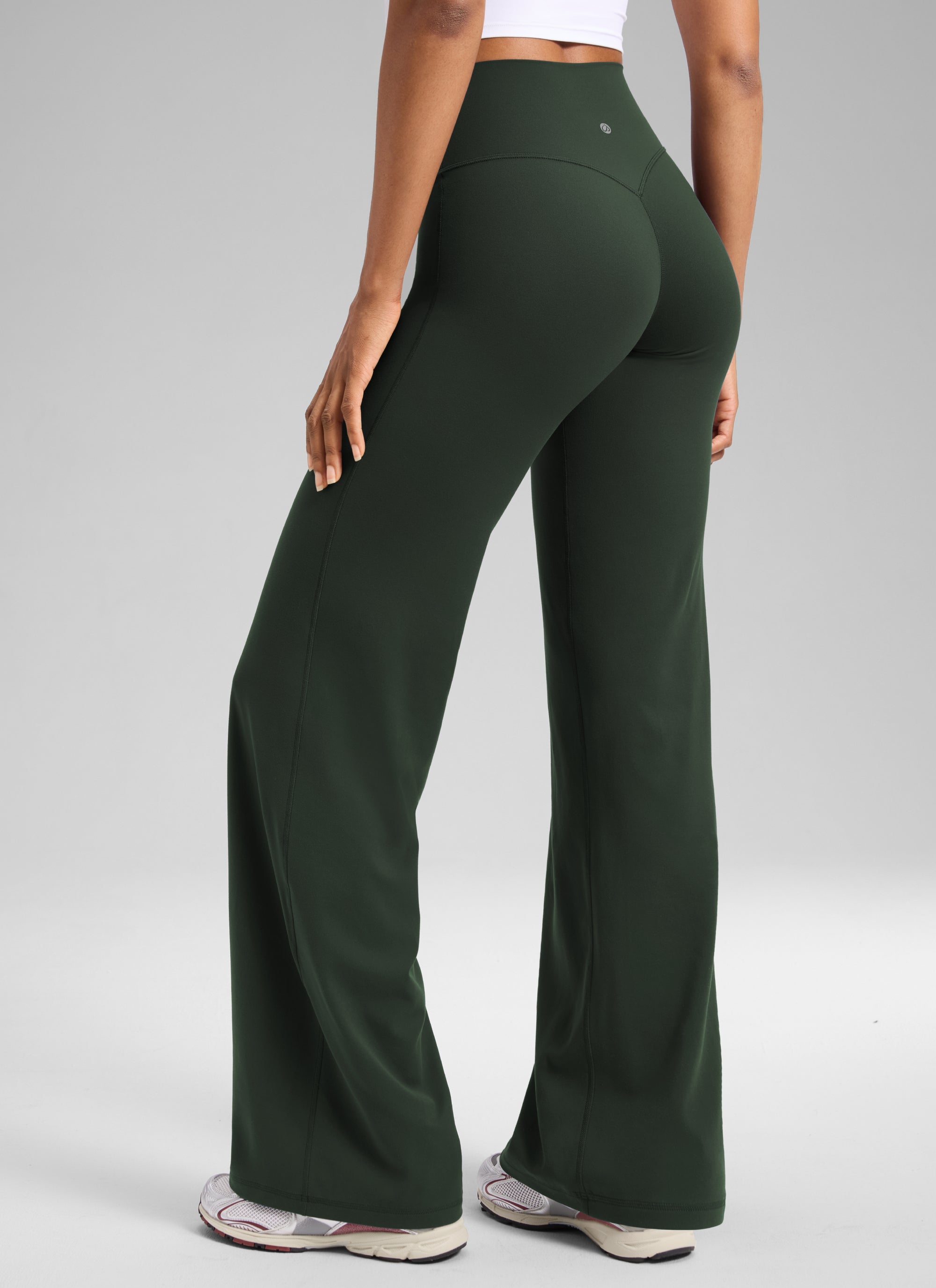 CRZ YOGA Women's Softretch Workout No Front Seam Wide Leg Pant 30
