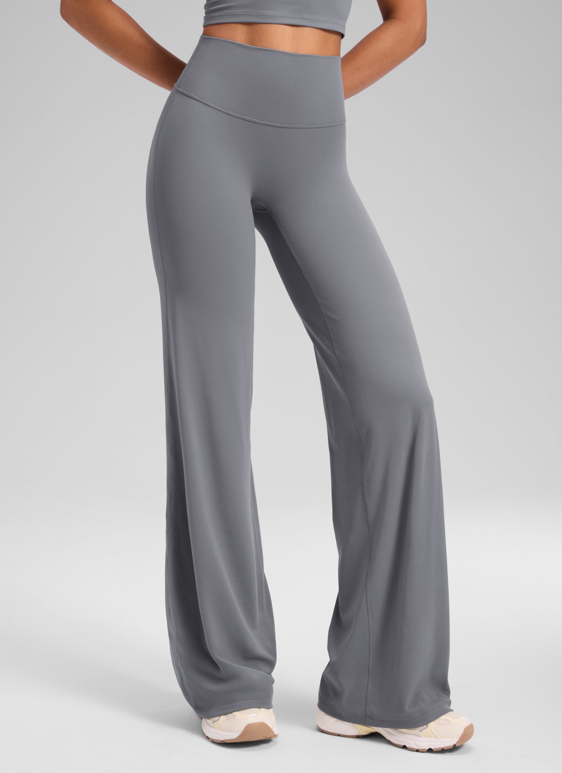 CRZ YOGA Women's Softretch Workout No Front Seam Wide Leg Pant 30