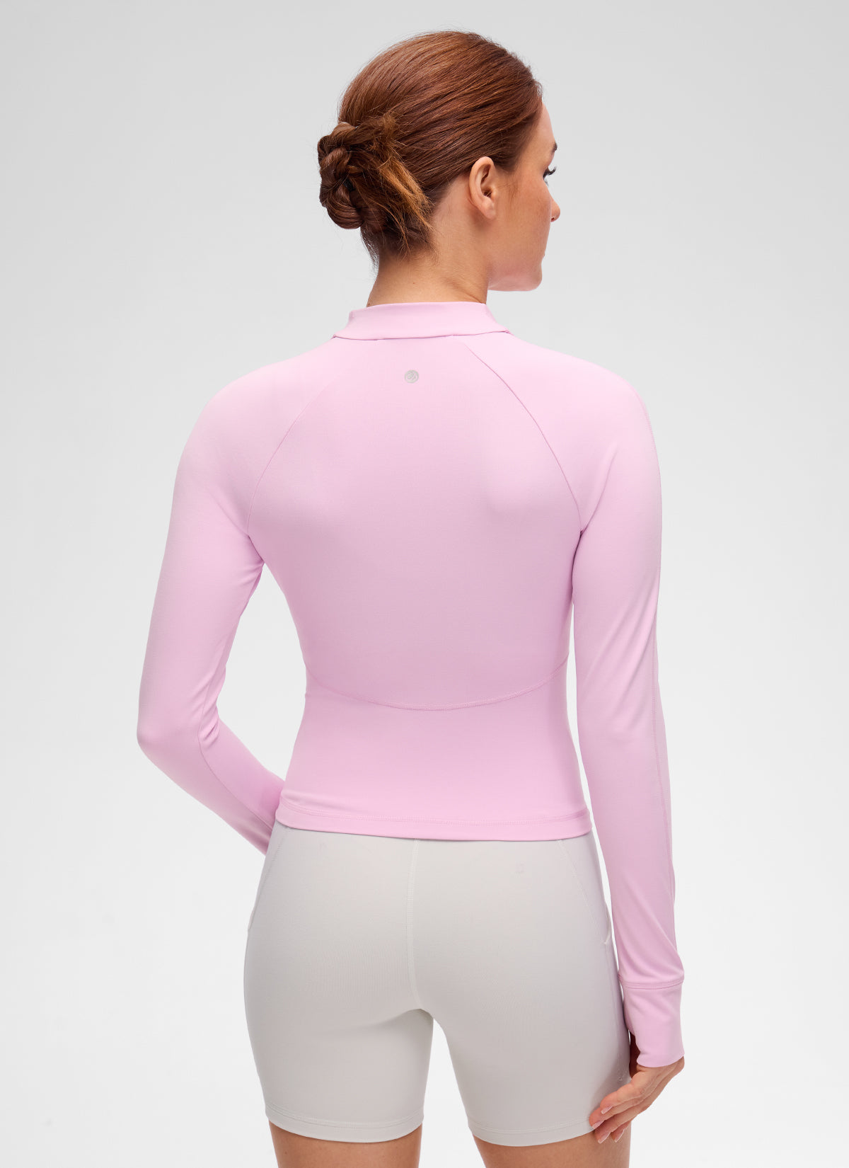 CRZ YOGA Women's Butterluxe Casual V Neck Waist Length Pocket Jacket Vita Pink