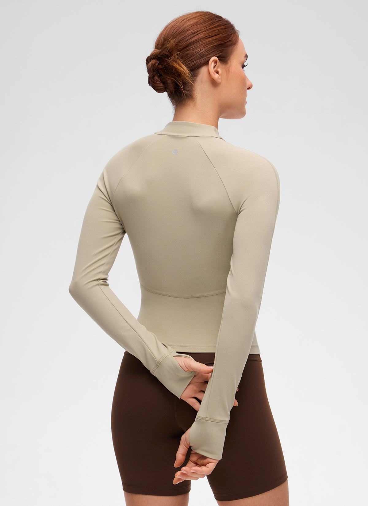 CRZ YOGA Women's Butterluxe Casual V Neck Waist Length Pocket Jacket Oak