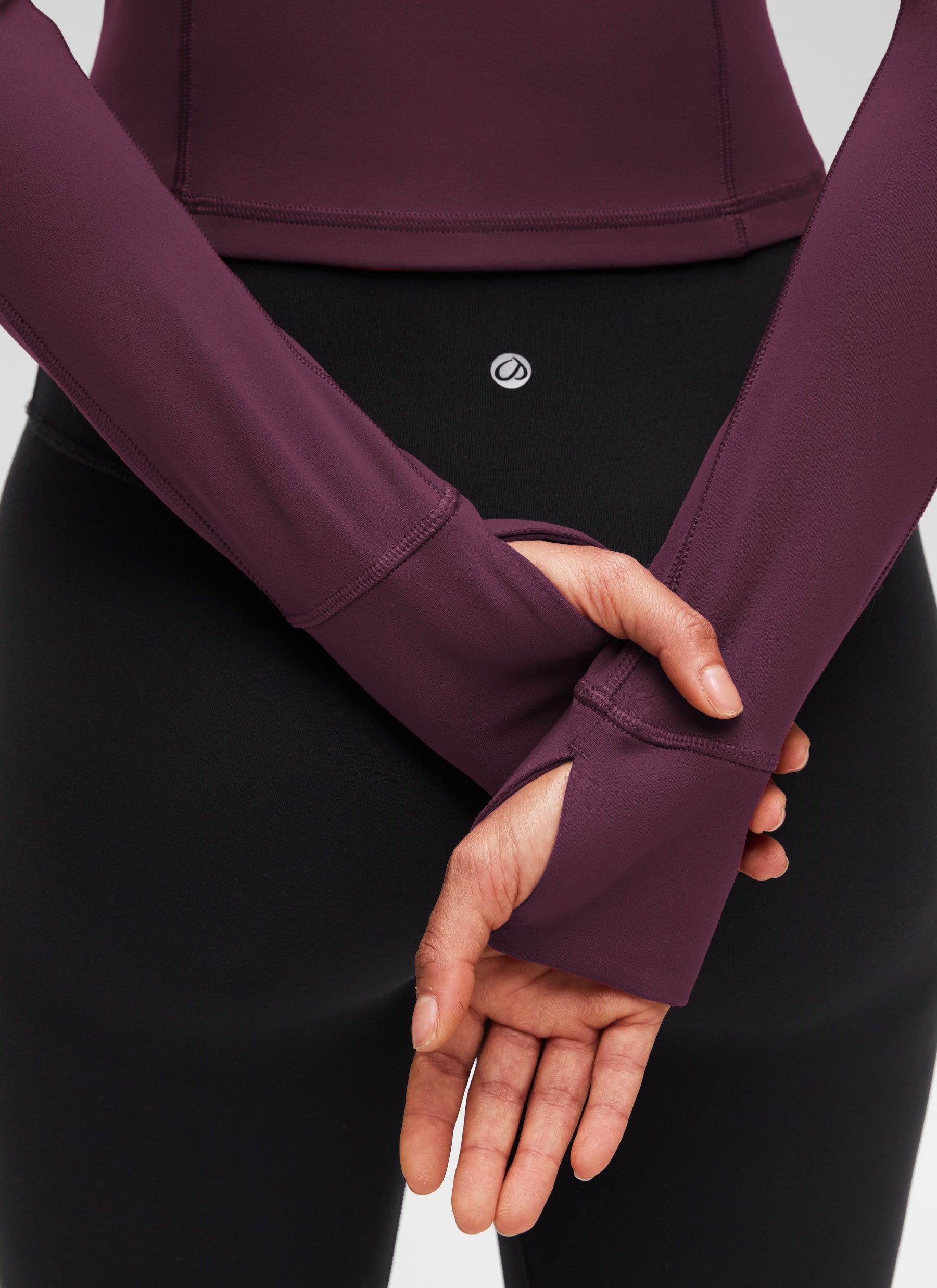 CRZ YOGA Women's Yoga Slim Fit Tops Butterluxe Half-Zip Long Sleeve Deep Purple