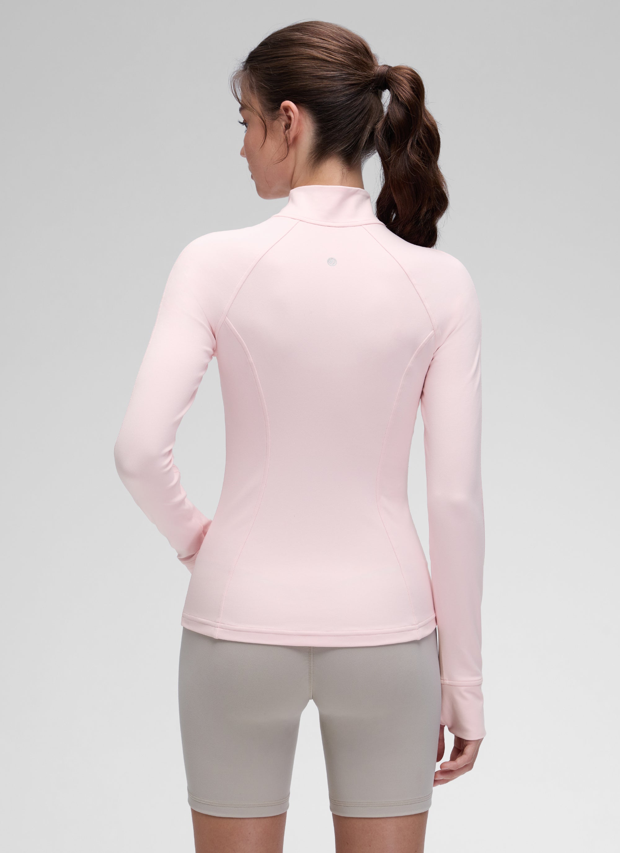 CRZ YOGA Women's Yoga Slim Fit Tops Butterluxe Full Zip Long Sleeves Strawberry Pink